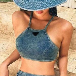 Kobieta stroja kąpielowa dżinsowa bikini bikini plaża stroju kąpielowa p litera tankinis bieliznę ustala strój dla Lady Slim Swimwears Swimsuits Dwa kawałki ustawiają się AA4X