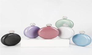 Portable round mini hip flask 304 stainless steel wine kettle crystal cover colorful ladies flagon Glitter Hip Flask2352329