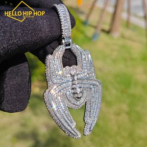 Hip Hop Hot Selling Spider Animal Inlaid Diamond Full Diamond Cool Zircon Pendant Necklace Fashion Personality Versatile Cool Jewelry
