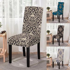 Chair Covers Elastic Retro Flower Print Dining Cover Spandex Floral Slipcover Seat For Kitchen Stools Home El Decor