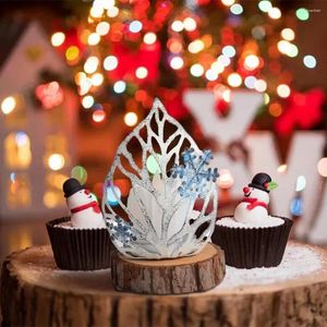 Candele Candele Flione Snowflake Candtresticch Christmas Ornaments for Family Party Dining abbellimento