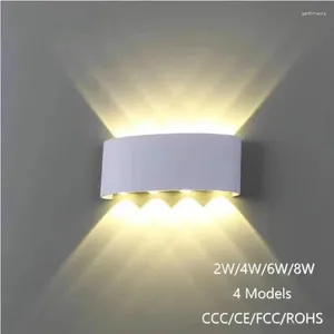 Wall Lamps Nordic Lamp Led Aluminum Outdoor Indoor Ip65 Up Down White Black Modern For Home Stairs Bedroom Bedside Bathroom Light