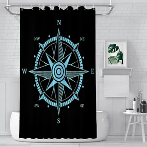 Duschgardiner nautiska kompasskort seglare kaptener badrum förankring vattentät partition hem dekor tillbehör