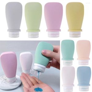 Lagringsflaskor 4st/Set Travel Size Pay Refillable Bottle Squeeze Tube Makeup Tool tom Silicone Lotion Container Portable Solid