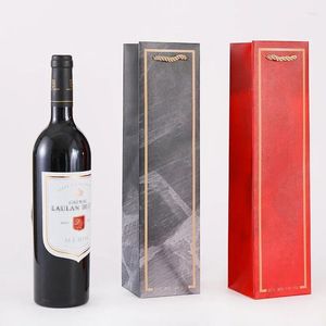 Geschenkverpackung 10pcs/Los Ankunft Marmor Mustertasche Champagner Weinverpackung Getränke Verpackung Aufbewahrung Single-Gefäßpapier