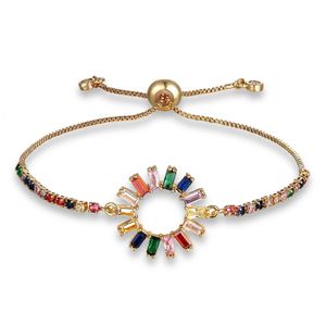 12 style Unique Design Stereoscopic Bracelet for Women Adjust Size Colorful CZ Charm Bracelets Chain Link Fashion Jewelry 240423