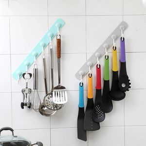 Kitchen Storage Utensil Rotating Hooks 6 Wall Rack For Spoon Scoop Organizer