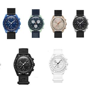 Qualität Original Marken Geschenkbox Uhren für Herren Plastikkoffer Chronograph Moon Watch Erkunden Sie Planet männliche Uhren 240510