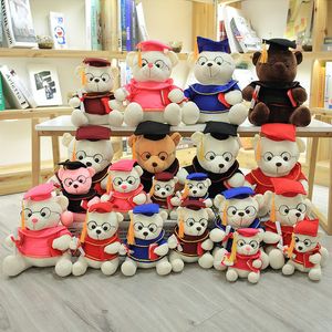 Tragen von Arzthutbär Puppe Dr. Bear Plüsch Spielzeugpuppe Teddy Bär Abschlussfoto Souvenir Geschenk