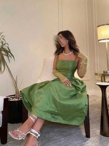 Runway Dresses Green suspender evening dress strapless long slim fit backless ball dress Saudi Arabia wedding formal party dress 2024 New