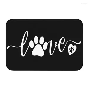 Carpets Cute Pet Dog Love Front Door Mat Anti-Slip Absorbent Outdoor Doormat Floor Bath Rug Entrance Kitchen Bedroom Balcony Carpet