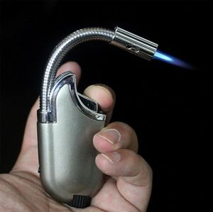 creative 2 in 1 Multifunctional Soft extension tube Lighter jet torch Cigarette lighter windproof butane gas refillable metal led 1828611