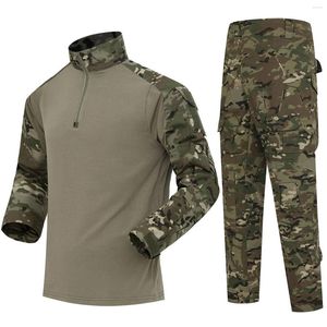 Jaktjackor Spring och Autumn Men's Outdoor Suit Wear-resistent Tactical Uniform Camouflage G2 Frog Långärmad skjortabyxor