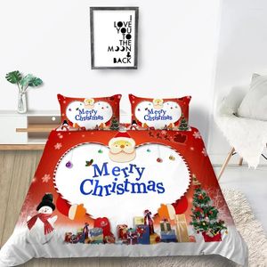 Bettwäsche -Sets Polyester Set 3D Weihnachtsdruck Bettdecke Deckel Quilt mit Kissenbezug Wohnkultur