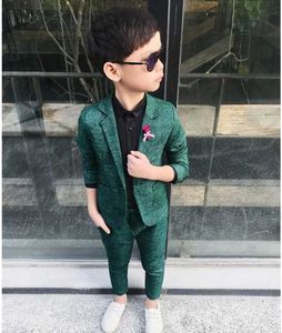 Abiti per bambini Giacca per ragazze Belle Giacca +pantaloni 2 pezzi Set di abbigliamento Gentleman School Kids Coxe di nozze formali abiti da performance