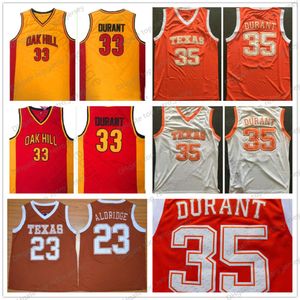 NCAA Texas Longhorns College Basketball Jerseys camisas Lamarcus #23 Aldridge Kevin 35 Durant Oak Hill High School Stitched Basketball Jersey