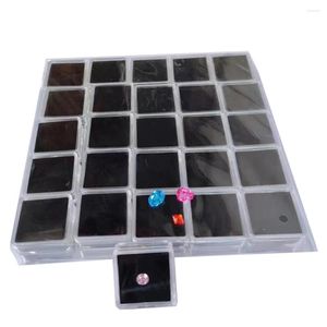 Smyckespåsar grossist Loose Diamond Display Box Clear Gemstone Storage Case Piercing Smycken GEMS Organiser Sten Presentförpackning 50st