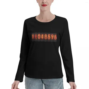 Women's Polos Steins Gate Divergence Meter Long Sleeve T-Shirts Plus Size T Shirts Customized Cotton T-shirt