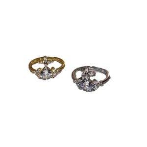 Brand Westwoods Horse Eyes Cross Zircon Saturn Ring for Womens Cold and Elegant Style with a Superb Sparkling Charm Unique Design Nail S0QD