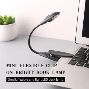 Tischlampen Mini Flexible Clip-On Hell Light Laptop Weiße LED-Leselampe Kompakt tragbare Studentenwohnheimleuchte