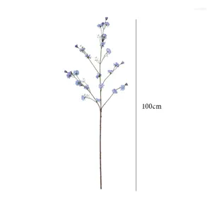 Decorative Flowers Artificial Willow Chrysanthemum Branches Silk Fake Garden Decor Simulation Green Plant Blue Willows Balcony Decoration