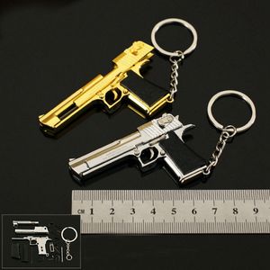 ミニ合金おもちゃ1：4デザートイーグルピストルデタッチ可能な小さな銃モデル合金キーチェーンペンダントガン撮影できない