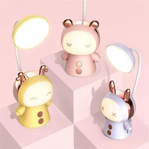 Table Lamps Portable Cute Desk Lamp Usb Rechargeable Dimmable Study Bedside Led Night Light For Reading Work Kids Birthday Gift