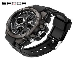 SANDA Sport Watches Mens 2021 Brand Military Waterproof Shockproof Watch Dual Display Auto Date Male Digital Wristwatches Reloj8818284