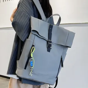 Backpack Lady's Leisure Large Bag Men Laptop Woman skóra Roll Top Male Travel Port School Plecaks dla nastoletnich dziewcząt Książka