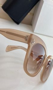 Flesh Pink Women Okulary przeciwsłoneczne projektant Sapphire Casual Style Brown Eyeglass Frame High End Frame Uv400 Outdoor Beach Sunsha4459289