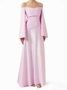 Runway Dresses Elegant Ball Dress Off Axel Pink Afton Dress Womens fotledslängd Saudiarabisk formell bröllopsfest klänning 2024