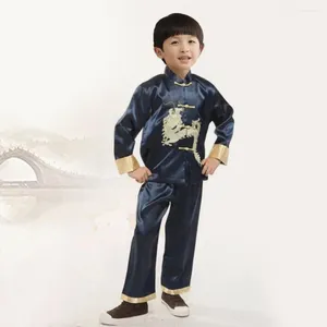 A roupa conjunta Dragon Pattern Children Tang Suit de crianças chinesas tradicionais, crianças com colarinho de suporte para meninos