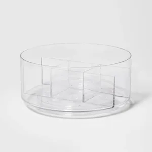 Aufbewahrungsboxen Bad Spinning Beauty Organizer Clear Plastic Plastic Plastic Deutsche kreisförmiges Design 5 