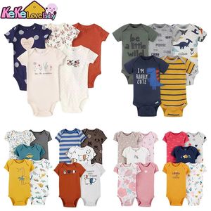 5 pezzi/lot baby corpi estivi abiti vestiti maniche corte in cotone nata da bambino abbigliamento per bambini per bambini