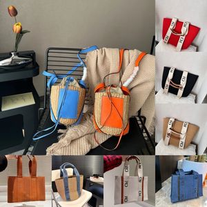 Luksusowy projektant Woody Totes Bags Kobiety Raffias Rattan Summer Beach Bag Słomka tkana torba na ramię Lady Canvas Holiday Knitt Crossbody torebki Chioe Cloe