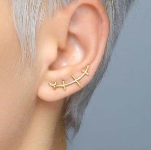 Extremt personlig ärrform 3D -örhängen 925 Sterling Silver Man och kvinnliga örhängen Öronklämmor Asymmetriska örhängen9460684