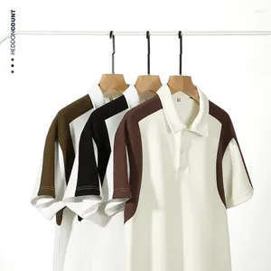 Men's Polos Fashion Urban Casual 220g Pearl Cotton Polo Shirt Loose 2024 Spring/summer Collar Short Sleeved