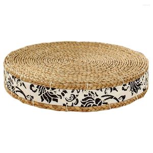 Travesseiro medite o assento redondo de Tatami, tecido de sessão de tapetes internos, cerimônia de chá decorativa de tatão de tapete natural