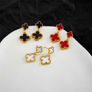 Küçük ve şık mücevherlerle çıktıklarında vanlyclef küpeleri giymesi kolay, kadınlar için dört yaprak çim küpeleri ortak vanalı küpelerle moda