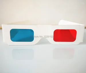 Favore per feste (50 pezzi/lotto) White paper riutilizzabili vetri 3d telaio rosso/blu vista video virtuale anaglyph