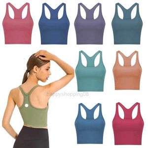 Lu Lemens Women Tank Tops for Yoga Bra Training Fitness Shirts Sexy Vest Quick Dry Lemon Breathable Gym Top Short T Slim fit Shockproof Sports Underwear