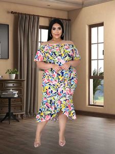 Sukienki plus w rozmiarze sukienki plus size 2022 Summer bohemian w stylu bohemijskim fishtail spódnica nieregularna średniej długości spódnicy sukienki hurtowe Dropshipp Y240510