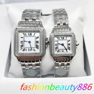 Senhoras relógios para mulheres de alta qualidade Diamante de prata Relógio Lady Square Watch Designer Relógios Mulheres assistem a quartzo aço inoxidável relógios de moda de luxo