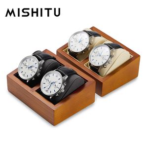 Mishitu Premium Solid Wood Watch Display Stand Prop Storage Box Bracelet Watch عرض مربع عرض للمجوهرات للرجال 240426