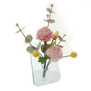 Vazolar Temiz Şeffaf Tablo Vazo Akrilik Yaratıcı Ekran Her türlü çiçek için uygun