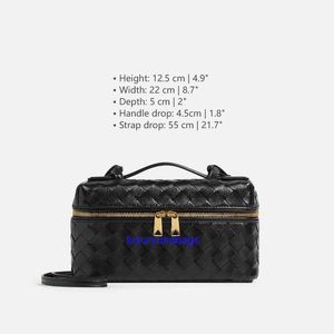 Bang Bang Vanity Case Crossbody Bag Handbag Womens Designer BotegaVeneta Mini Intrecciato Leather Vanity Case With Detachable Strap Size 12.5cm(H)*22cm(W)*5cm(D) ZKNX