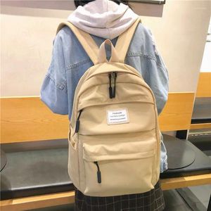 Bolsas de armazenamento Nylon impermeável Mulheres Backpack fêmea de grande capacidade Saco de ensino médio Coreano Vintage Girl ombro de viagem Mochila