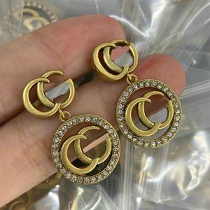 Luxury vintage color Diamond earring designer for women Hoop Earrings Jewelry gift Engagement