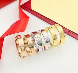 Paarringe Klassische Ringe Designer Liebesringe für Frauen und Männer Hochwertige Titanium -Stahlnagelringe Luxus Diamond Ring Band Rings Schmuck