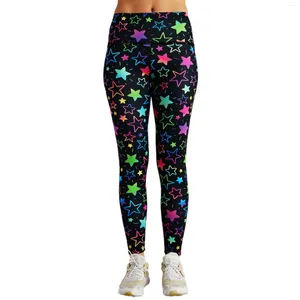 Leggings Stars Stars Star Print Workout High Waist Push Up Leggins Mujer Fitness Pants